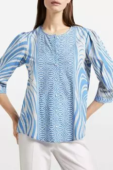 Блуза хлопковая с принтом Cinque