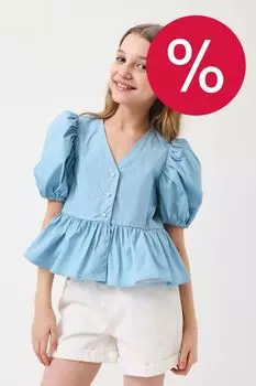 Блуза хлопковая с рукавами фонарик Smena