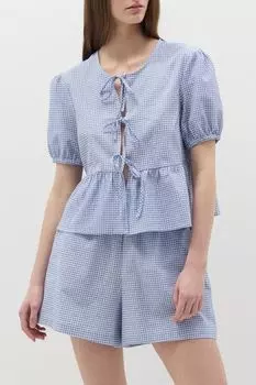 Блуза хлопковая с рукавом фонарик на завязках Baby Angel