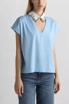 Блуза хлопковая с v-вырезом Rinascimento