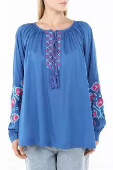 Блуза хлопковая с вышивкой Piombo