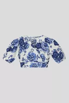 Блуза хлопковая с запахом укороченная IDO