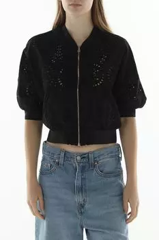 Блуза из смесового хлопка на молнии Loft