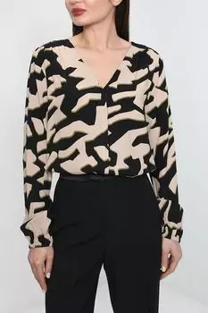 Блуза из вискозы с принтом Comma