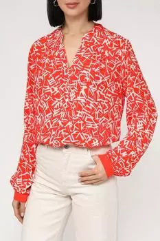 Блуза из вискозы с принтом Comma