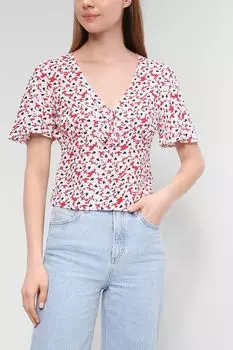 Блуза из вискозы с принтом Tommy Jeans