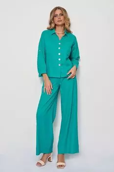 Блуза льняная прямого кроя ElectraStyle