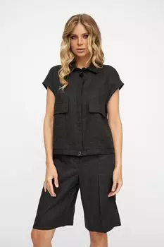 Блуза льняная с коротким рукавов ElectraStyle