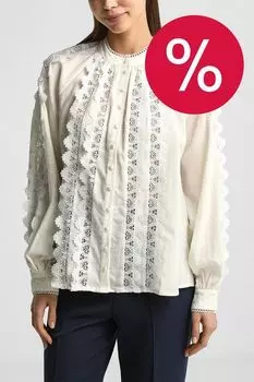 Блуза льняная с кружевом BELUCCI