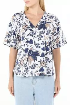 Блуза льняная с v-вырезом OVS