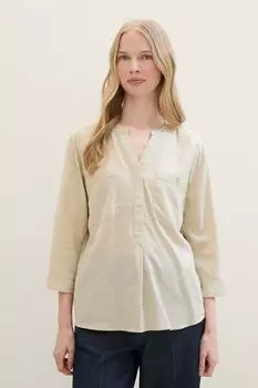 Блуза льняная с v-вырезом TOM TAILOR