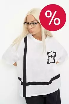 Блуза льняная свободного кроя ElectraStyle