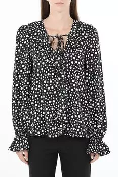 Блуза на завязках с принтом BELUCCI