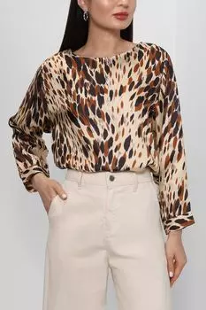 Блуза с анималистичным принтом BOSS
