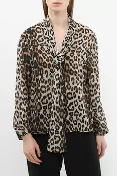 Блуза с бантом и леопардовым принтом Rinascimento