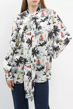 Блуза с бантом и принтом BELUCCI