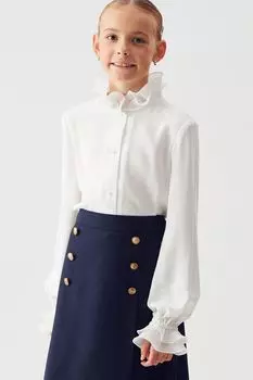 Блуза с гофрированным воротником и манжетами Smena