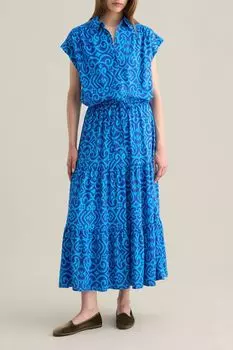 Блуза с коротким рукавом и поясом на кулиске Piombo