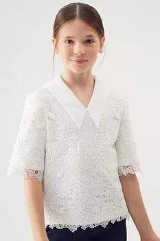 Блуза с коротким рукавом кружевная Smena