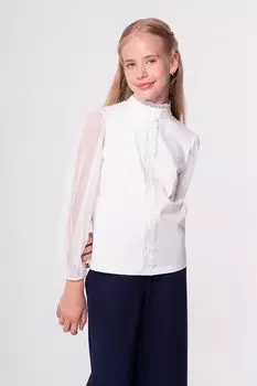 Блуза с круженой отделкой и рукавами из тюля Smena