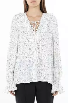 Блуза с оборками и принтом BELUCCI