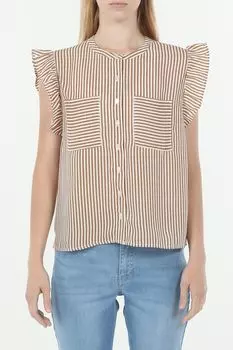 Блуза с оборками на рукавах в полоску OVS