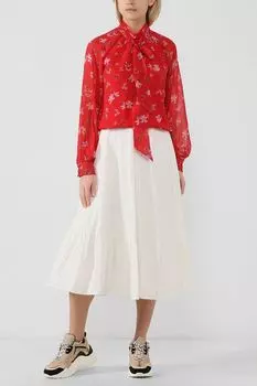 Блуза с принтом и воротником аскот BELUCCI