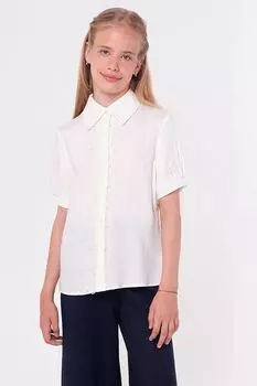 Блуза с рукавами фонарик и кружевной отделкой Smena