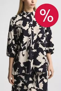 Блуза с укороченным рукавом и принтом Comma