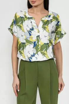 Блуза с V-вырезом и цветочным принтом Auranna