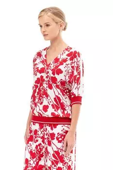 Блуза с v-вырезом с принтом ALEXANDER BOGDANOV