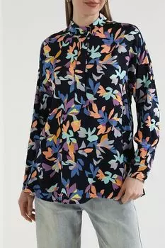 Блуза с воротником стойкой с принтом Esprit Casual