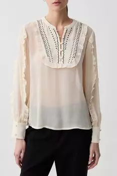 Блуза с вышивкой и отделкой рюшами OVS