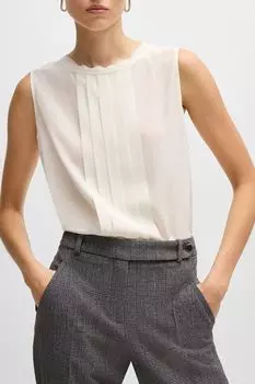 Блуза шелковая без рукавов BOSS