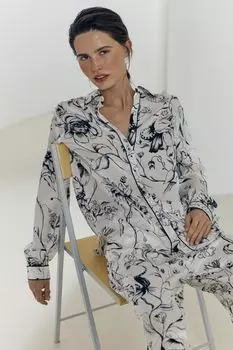 Блуза шелковая с принтом DREAMS by Alena Akhmadullina