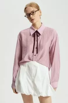 Блуза свободного кроя с бантом Nume