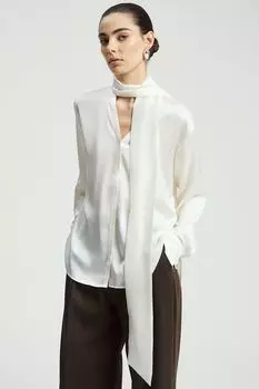 Блуза свободного кроя с бантом Nume