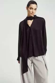 Блуза свободного кроя с бантом Nume