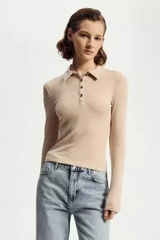 Блуза трикотажная с воротником поло Nume