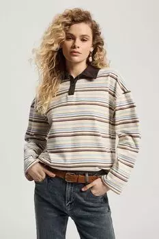 Блуза трикотажная с воротником поло Nume