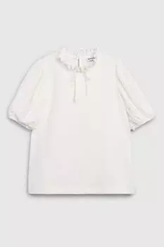 Блуза трикотажная с воротником стойкой на завязках Silver Spoon