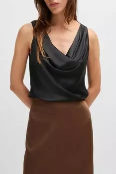 Блузка без рукавов с воротником хомутом BOSS