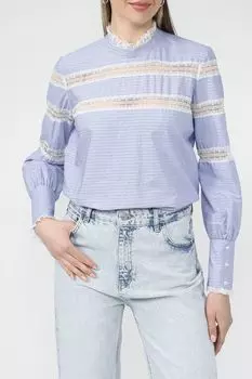 Блузка хлопковая с кружевными вставками TWINSET