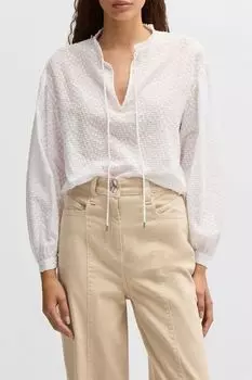 Блузка хлопковая свободного кроя BOSS