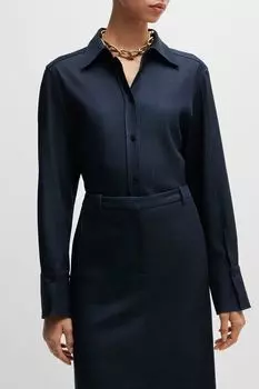 Блузка прямого кроя с эффектом деним BOSS