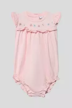 Боди хлопковое с рюшами и вышивкой Fagottino
