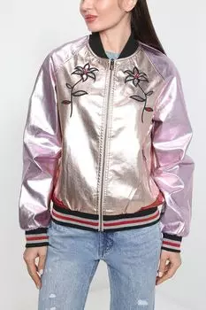 Бомбер из блестящей экокожи Desigual