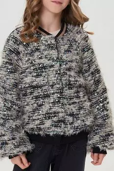 Бомбер из фактурного твида с люрексом Choupette