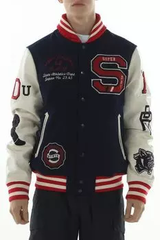 Бомбер из смесовой шерсти Superdry