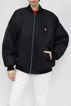 Бомбер однотонный с логотипом бренда HUGO